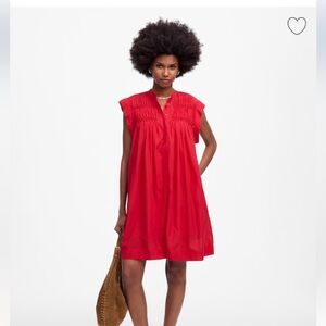 Madewell Embroidered Pleated Mini Dress